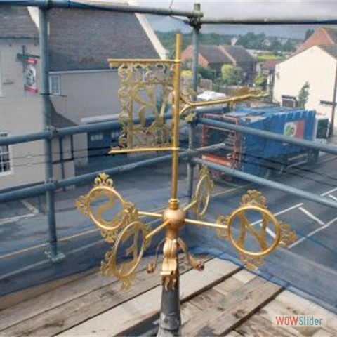 18 The re-assembled weather vane finished in gold leaf - 2